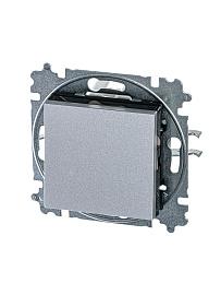 Переключатель одноклавишный LEVIT скрытой установки 10А проходной схема 6 механизм с накладкой серебро / дымчатый чёрный 2CHH590645A6070 ABB (8м)