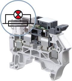 Клемма ZS4-SF1-R3 Держатель предохранителя 5x20мм, 5x25мм, 4мм. кв., с красным светодиодом-индикатором сгор.предох. 115-250В  1SNK508414R0000  TE Connectivity