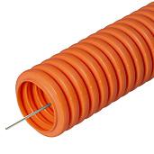 Труба гофрированная ПНД тяжелая 750 Н безгалогенная (HF) оранжевая с/з д20  PR02.0034 Промрукав
