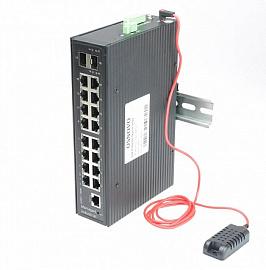 Коммутатор промышленный управляемый (L2+) HiPoE Gigabit Ethernet на 16GE PoE +2 GE SW-81602/ILS(Port 90W, 600W) OSNOVO