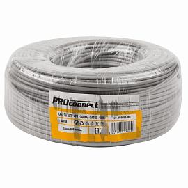 Кабель связи витая пара UTP 4PR 24AWG, CU (медь), CAT5E, 100мГц, PVC, серый, бухта 100м  01-0052-100 PROCONNECT