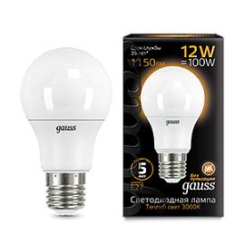 Лампа светодиодная 12 Вт E27 A60 3000K 1150Лм LED Грушевидная 102502112 GAUSS