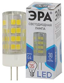 Лампа светодиодная 3,5 Вт G4 JC 4000К 280Лм 220В капсульная ( LED JC-3,5W-220V-CER-840-G4 ) Б0027856 ЭРА