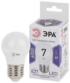 Лампа светодиодная 7 Вт E27 P45 6000К 560Лм матовая 170-265В шар ( LED P45-7W-860-E27 ) Б0031402 ЭРА