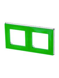 Рамка для розеток и выключателей 2 поста LEVIT зелёный / дымчатый чёрный 2CHH015020A6067 ABB