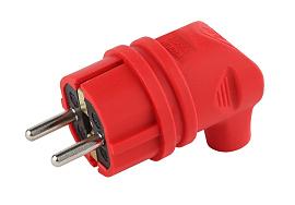 Вилка кабельная каучуковая с заземлением 90град красная 16A V9-RED-IP44 Б0044549 ЭРА