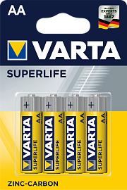 Элемент питания R6 (AA) SuperLife 1.5В бл/4 (2006 101 414) батарейка солевая 2006101414 VARTA