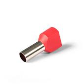 НШВИ(2) 10-14 (КВТ 79472) наконечник штыревой втулочный изолированный двойной красный (100 шт. п/э пакет zip-lock)