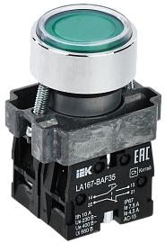 Кнопка LA167-BAF35 d=22мм 1з+1р зеленая  BBT20-BAF35-3-22-67-K06 IEK