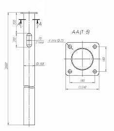Закладная деталь фундамента ЗДФ-0,159-2,0 (К240-180-4х25)-02 для опор 8,9,10 метров В00000210 Пересвет
