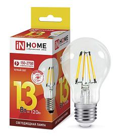 Лампа светодиодная 13 Вт Е27 A60 3000К LED-A60-deco 230В 1170Лм филамент IN HOME