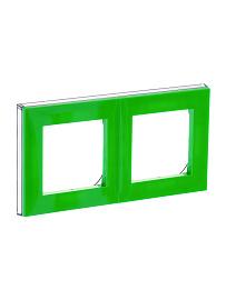 Рамка для розеток и выключателей 2 поста LEVIT зелёный / дымчатый чёрный 2CHH015020A6067 ABB