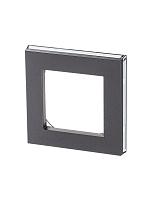 Рамка для розеток и выключателей 1 пост LEVIT сталь / дымчатый чёрный 2CHH015010A6069 ABB