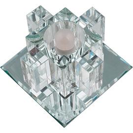 Светильник встраиваемый DLS-F117 G9 GLASSY/CLEAR декоративный  ТМ "Fametto", серия "Fiore". Квадратный, G9. стекло, зеркальный. Отделка кристалл, прозрачный 10749 Uniel