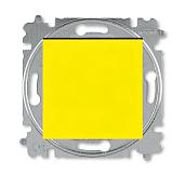 Выключатель одноклавишный кнопочный LEVIT скрытой установки 10А схема 1 механизм с накладкой жёлтый / дымчатый чёрный 2CHH599145A6064 ABB