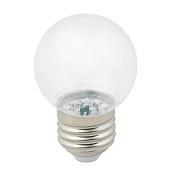 Лампа светодиодная 1 Вт E27 G45 3000К 120Лм 220-240В шар прозрачный Теплый белый UL-00005807 Volpe