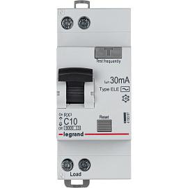 Выключатель автоматический дифференциального тока АВДТ RX3 10А 2П двухполюсный C 30мА 419397 Legrand