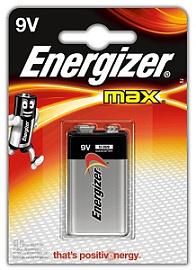 Батарейка (элемент питания) MAX Alkaline 6LR61 522 BL-1 E300115901 "Крона" Energizer