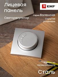 Панель лицевая  светорегулятора 600W 220В сталь  PROxima Валенсия ESD06-L-101-30 EKF