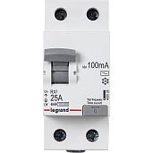Выключатель автоматический дифференциального тока RX3 25А 2П двухполюсный 100мА 402028 Legrand