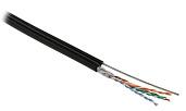 Hyperline UUTP4-C5E-S24-SW-OUT-PE-BK-500 Кабель витая пара U/UTP, кат.5e, 4 пары (24 AWG), одножильн. (solid), с металл. тросом, внешний, PE, -40°C-+60°C, черный-гарантия: 15 лет компонентная