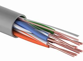 Кабель связи витая пара UTP 4PR 24AWG, CU (медь), CAT5e, 100мГц, PVC, серый, бухта 25м  01-0043-25 REXANT