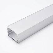 Профиль алюминиевый "Линии света" накладной, серебро, CAB257 с матовым экраном, 2 заглушками, 4 крепежами в комплекте 10368 Feron