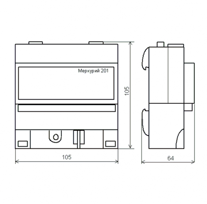 Счетчик электроэнергии однофазный однотарифный Меркурий-201. 6 10-80А 220В импульсный выход DIN ОУ Инкотекс (электросчетчик)