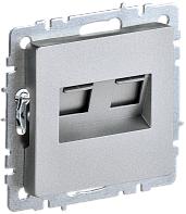 Розетка  комп. 2-ая RJ45 кат.5E РК10-2-БрА алюминий BRITE  BR-K20-1-K47 IEK