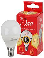 Лампа светодиодная 10 Вт E14 P45 2700К 800Лм матовая 220-240В шар ( ECO LED P45-10W-827-E14 ) Б0032968 ЭРА