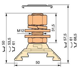 Клемма HD185/36.F12.31.1 1шпилька 1SNA295405R2700 TE Connectivity