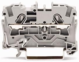 Клемма 2-х проводная 4,0 мм  проходная серая, класса Ex на DIN-рейку 2004-1201 WAGO