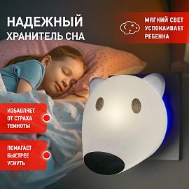 Ночник (светильник ночной) 0,5Вт LED Медведь белый Умка (NN-603-LS-W) Б0019095 ЭРА