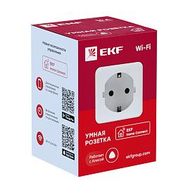 Розетка умная Wi-Fi HomeСonnect белая RCS-1-WF EKF