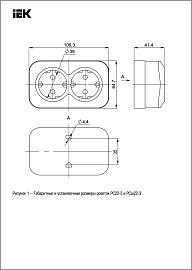 Розетка двухместная для открытой установки РС22-3-ХД с заземлением 16А GLORY Дуб ERH21-K24-16 IEK