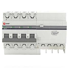 Выключатель автоматический дифференциального ток АД-4 25А 4П четырехполюсный характеристика C 4,5kA 30мА тип AC электронный  PROxima DA4-25-30-pro EKF