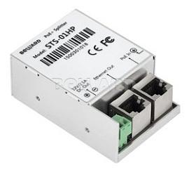 Сплиттер PoE  IEEE 802.3 af/at (25 Вт), 1 порт, до 100 м, 12 В (DC), защита выхода питания от КЗ и перегрузки, защита от электростатики, грозозащита Beward STS-01HP