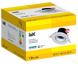 Светильник светодиодный поворотный LIGHTING PRO ДВО 1812 7Вт 4000К IP20 круг белый IEK