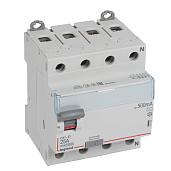 Выключатель автоматический дифференциального тока АВДТ DX3 25А 4П четырехполюсный N 500мА 400В 4 модуля 411732 Legrand