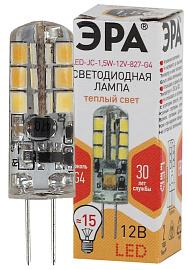 Лампа светодиодная 1,5 Вт G4 JC 2700К 120Лм 12В капсульная ( LED JC-1,5W-12V-827-G4 ) Б0033188 ЭРА