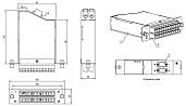 Hyperline FO-CSS-W120H32-9-2MTPM-24LC-BL Волоконно-оптическая кассета MTP (папа), 120x32 мм, 24LC адаптера (цвет синий), 24 волокна, OS2, 10Gig