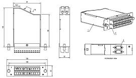 Hyperline FO-CSS-W120H32-9-2MTPM-24LC-BL Волоконно-оптическая кассета MTP (папа), 120x32 мм, 24LC адаптера (цвет синий), 24 волокна, OS2, 10Gig