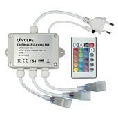 Контроллер ULC-Q444 RGB WHITE для управления светодиодными RGB ULS-5050 лентами 220В, 3 выхода, 1440Вт, с пультом ДУ ИК. ТМ Volpe. UL-00002275
