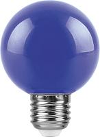 Лампа светодиодная 3 Вт E27 G60 матовый 230В шар синий 25906 Feron