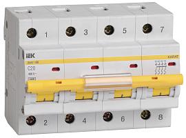 Выключатель автоматический KARAT 20А 4П четырехполюсный характеристика C 10кА ВА47-100 MVA40-4-020-C IEK