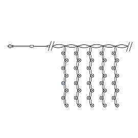 Гирлянда Занавес 2*2м 240Led холодный свет 5000К эффект стробов прозрачный провод 3м IP44 CL20 32337 Feron
