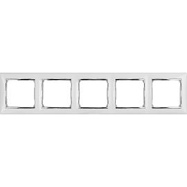 Рамка для розеток и выключателей 5 постов Valena скрытой установки горизонтальная белый/серебро 770495 Legrand