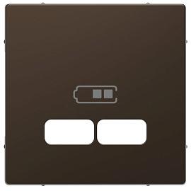 Накладка центральная Merten D-Life скрытой установки для USB механизма 2,1А, мокко MTN4367-6052 Systeme Electric