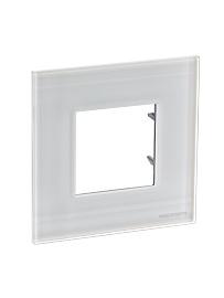 Рамка для розеток и выключателей 1 пост 2 модуля стекло белое (N2271 CB) Zenit 2CLA227100N3001 ABB