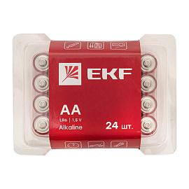 Батарейка алкалиновая типа АА(LR6) пластиковый бокс LR6-BOX24 EKF